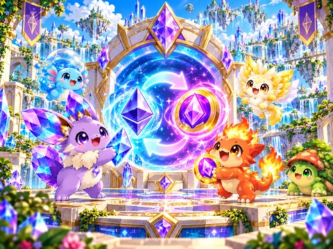Swap at the Crystal Gate illustrated Etherwild adventure scene